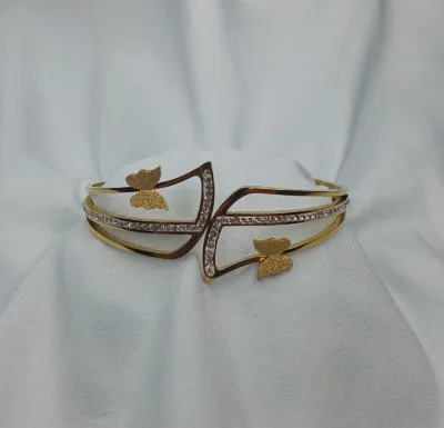  Gold Plated Crystal Studded Butterfly Bracelet